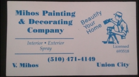 Mihos Painting & Decorating Co | 4740 Ashley Ct, Union City, CA 94587 | Phone: (510) 471-4149