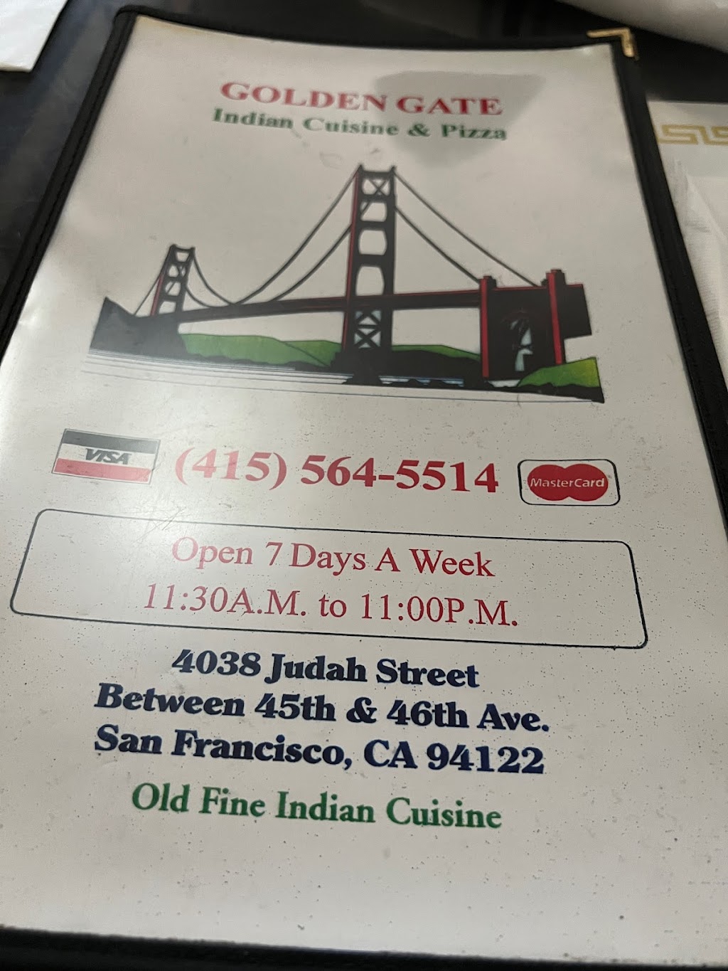 Golden Gate Indian Cuisine & Pizza | 4038 Judah St, San Francisco, CA 94122 | Phone: (415) 564-5514