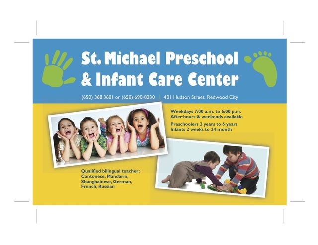 St. Michael Preschool & Infant Care | 401 Hudson St, Redwood City, CA 94062 | Phone: (650) 505-5359