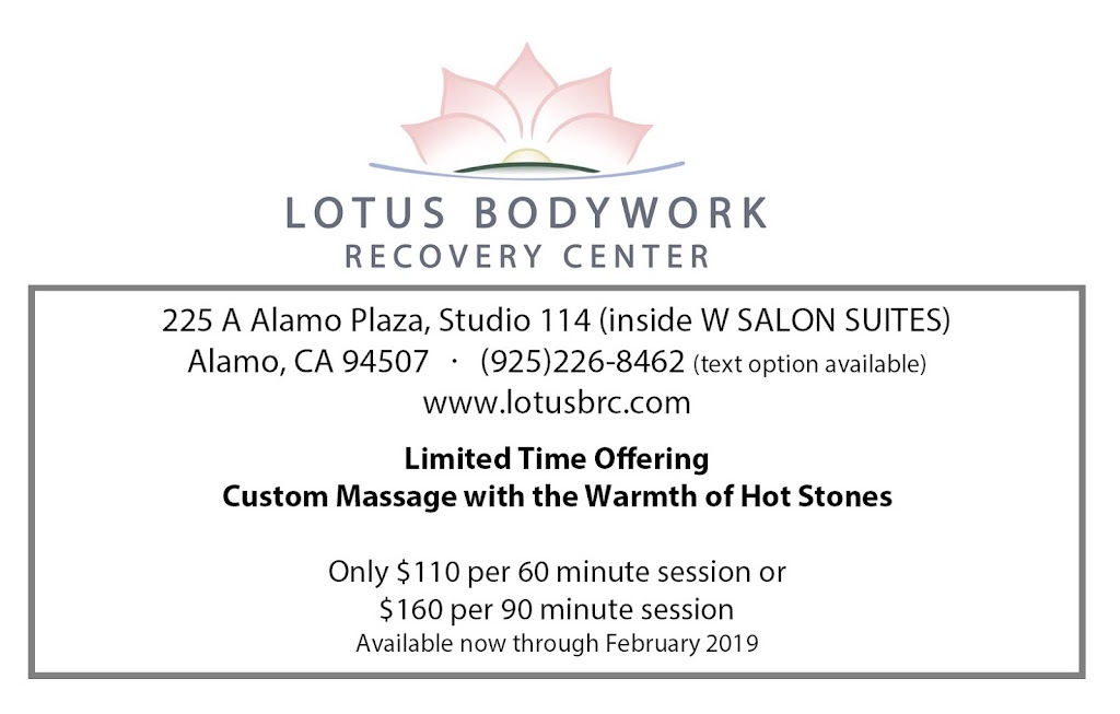 Lotus Bodywork Recovery Center | 225a Alamo Plaza Studio 122, Alamo, CA 94507 | Phone: (925) 226-8462