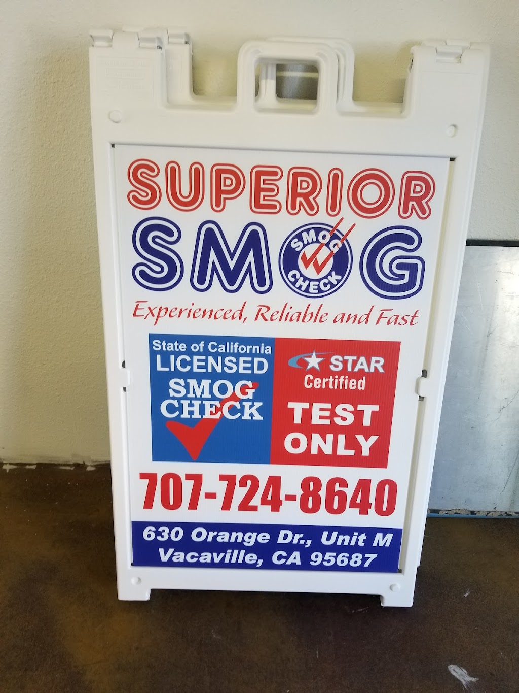 Superior Smog Check | 630 Orange Dr unit m, Vacaville, CA 95687 | Phone: (707) 724-8640
