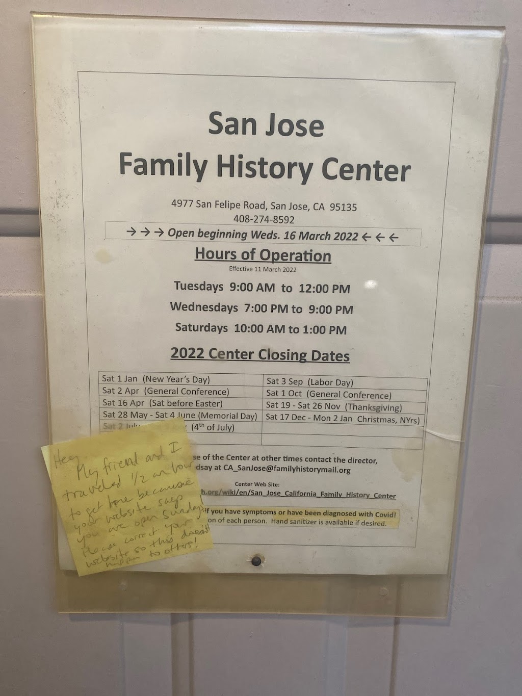 San Jose California Family History Center | 4977 San Felipe Rd, San Jose, CA 95135 | Phone: (408) 274-8592