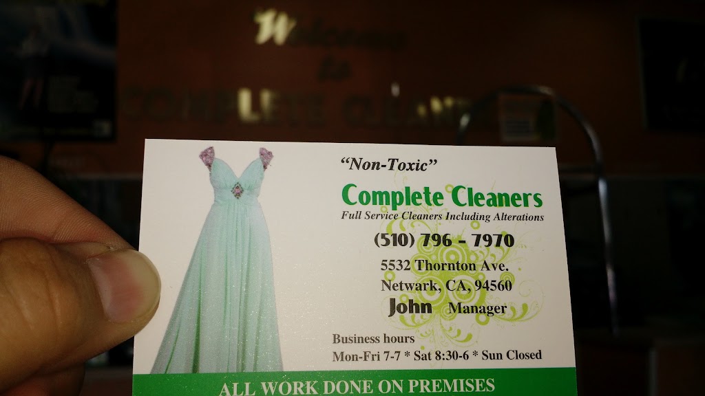 Complete Cleaners | 5532 Thornton Ave, Newark, CA 94560 | Phone: (510) 796-7970