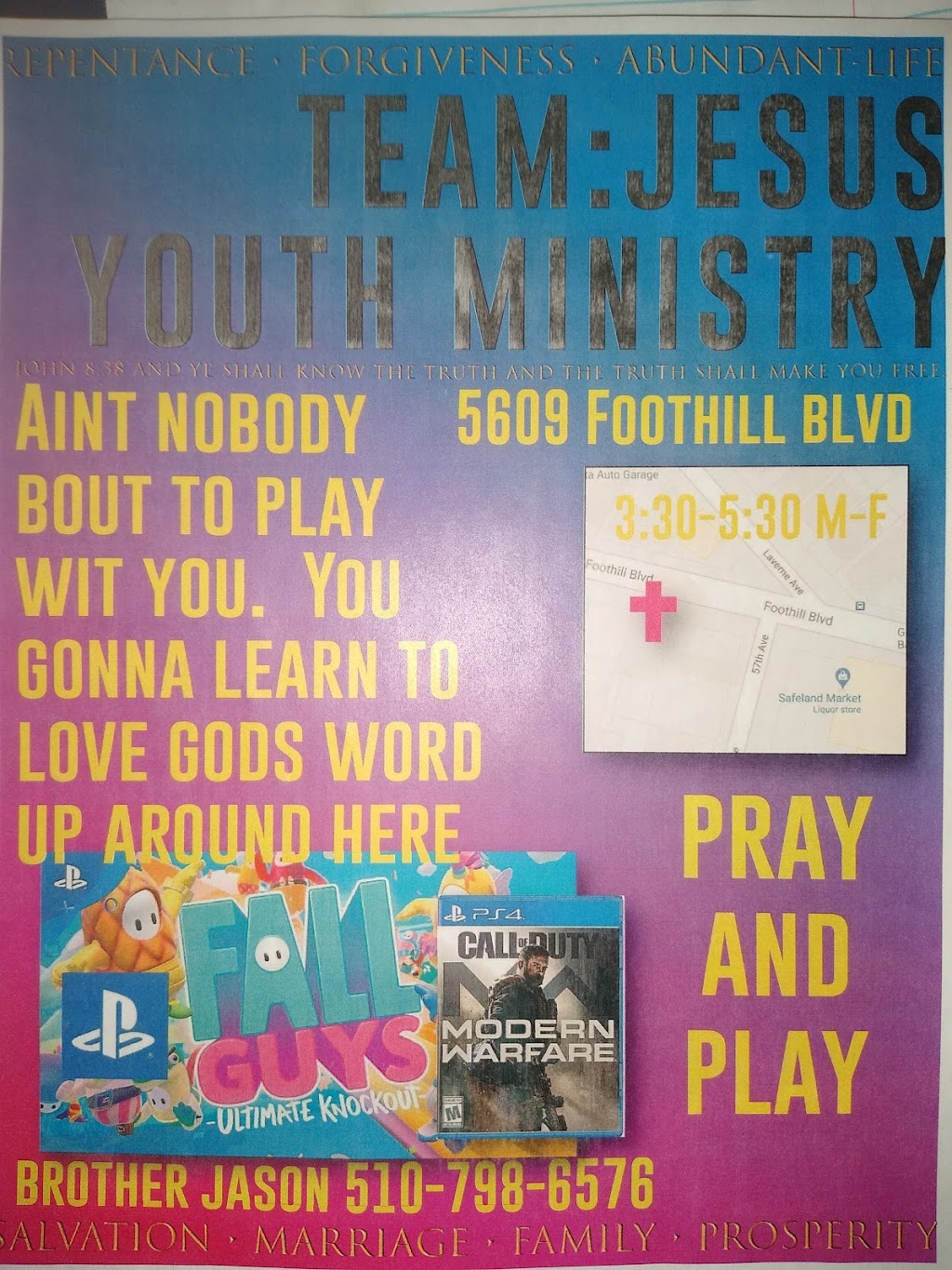 Team: Lord Jesus Christ, Youth Ministries | 5609 Foothill Blvd, Oakland, CA 94605 | Phone: (510) 798-6576