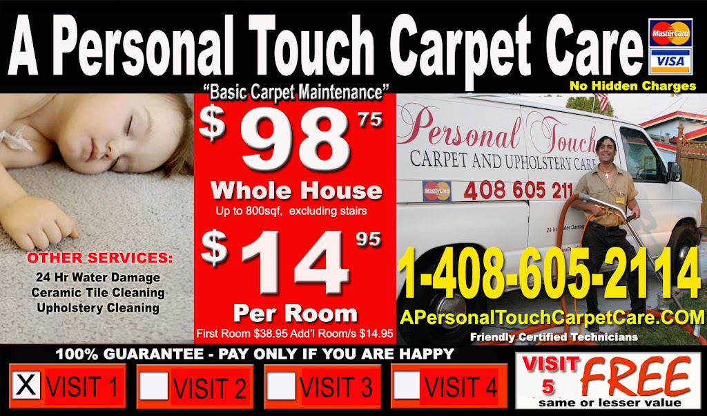 A Personal Touch Carpet Care | 874 Lakewood Dr, Sunnyvale, CA 94089 | Phone: (408) 605-2114