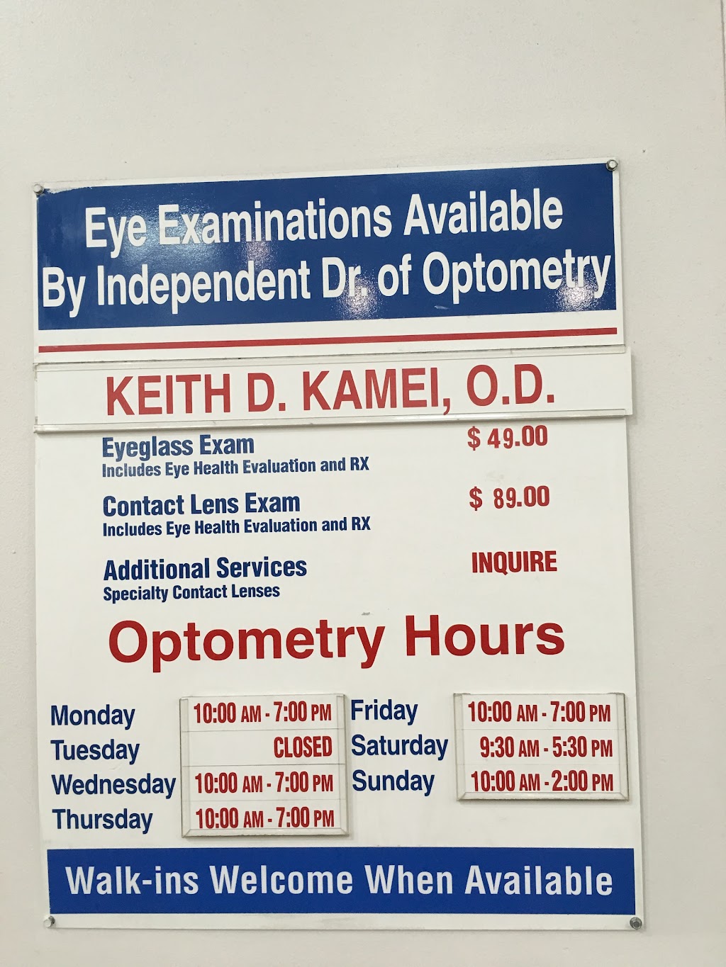 Keith D. Kamei, OD | 198 Plaza Dr, Vallejo, CA 94591 | Phone: (707) 552-0602