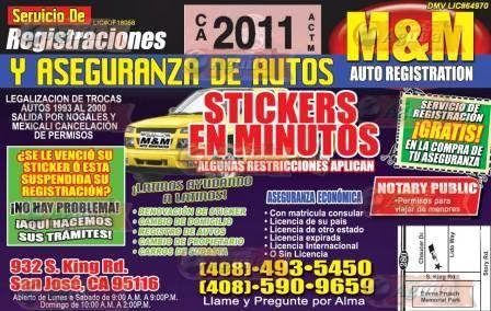 M&M Auto Registration | 932 S King Rd, San Jose, CA 95116 | Phone: (408) 493-5450