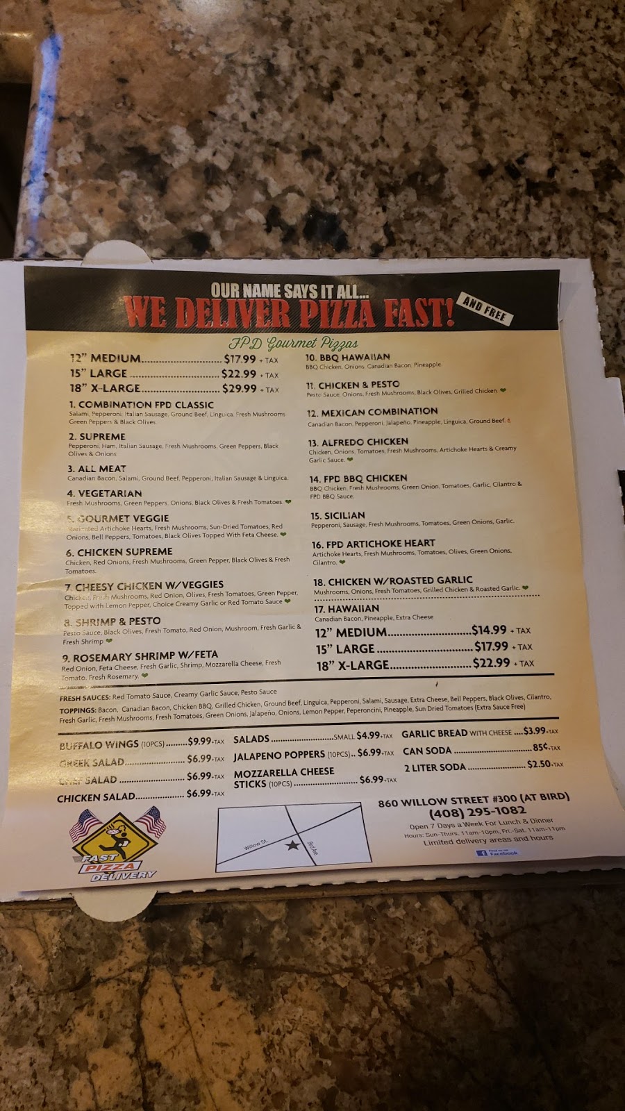 Fast Pizza Delivery | 860 Willow St, San Jose, CA 95125 | Phone: (408) 295-1082