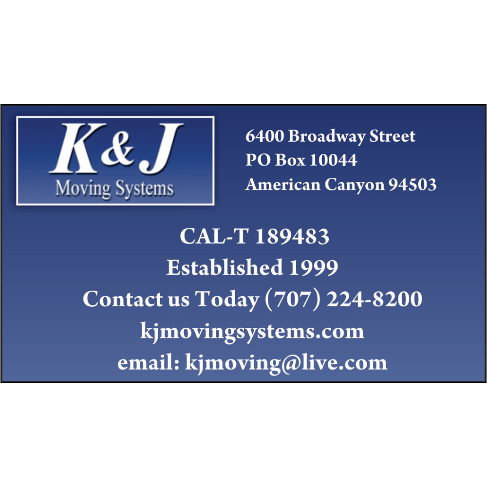 K & J MOVING SYSTEMS | 6400 Broadway, American Canyon, CA 94503 | Phone: (707) 224-8200