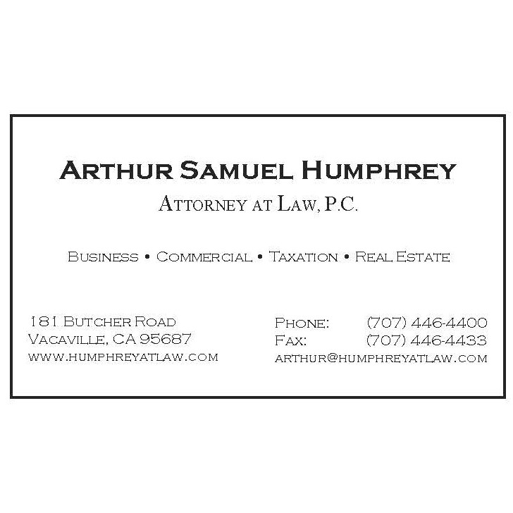 Arthur Samuel Humphrey, Attorney at Law, P.C. | 181 Butcher Rd, Vacaville, CA 95687 | Phone: (707) 446-4400