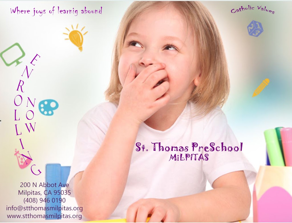 St. Thomas Preschool | 200 N Abbott Ave, Milpitas, CA 95035 | Phone: (408) 946-0190