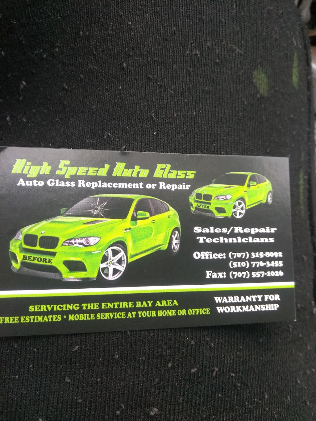 High Speed Auto Glass | 102 Lakewood Ave, Vallejo, CA 94591 | Phone: (707) 315-8092