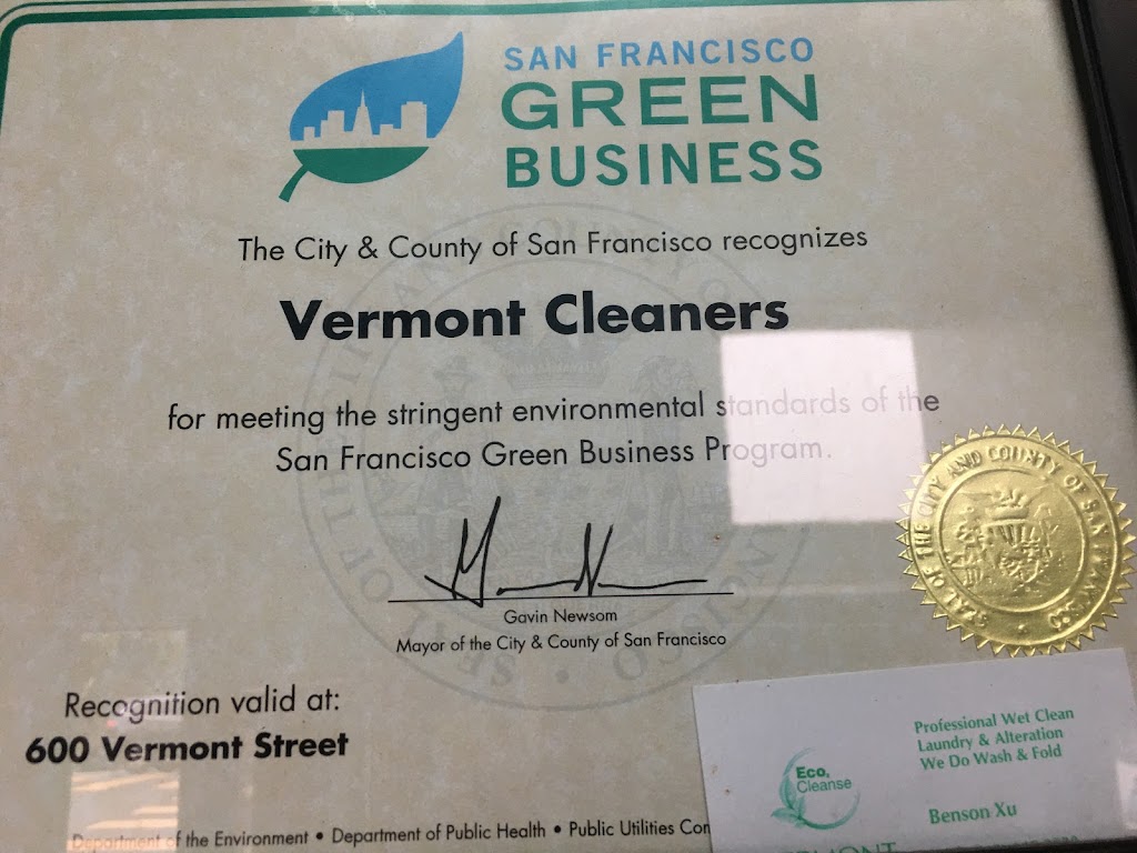 Vermont Cleaners | 600 Vermont St, San Francisco, CA 94107 | Phone: (415) 647-8080