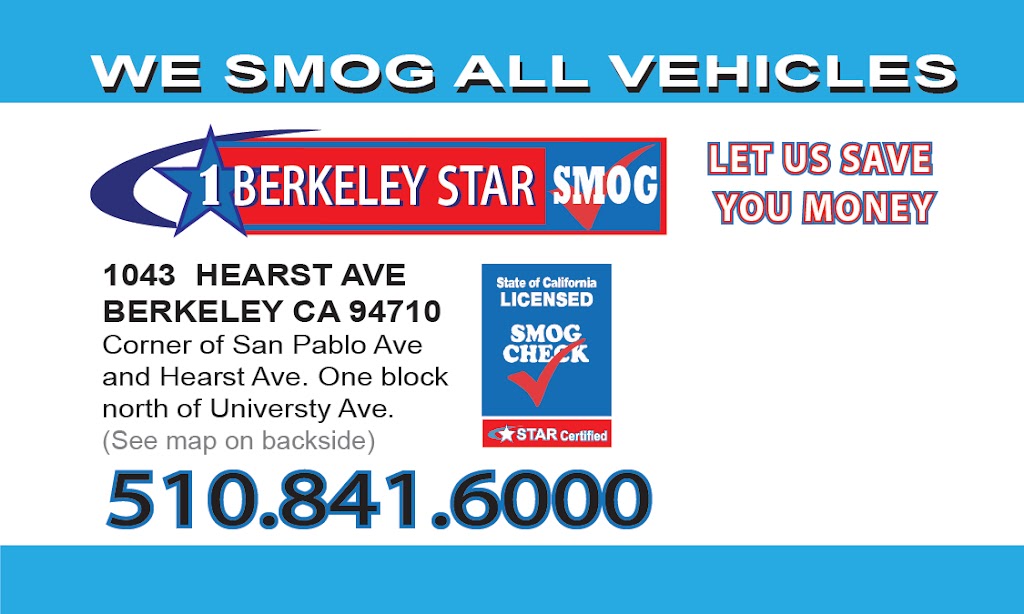 1 Berkeley Star Smog | 1043 Hearst Ave, Berkeley, CA 94710 | Phone: (510) 841-6000