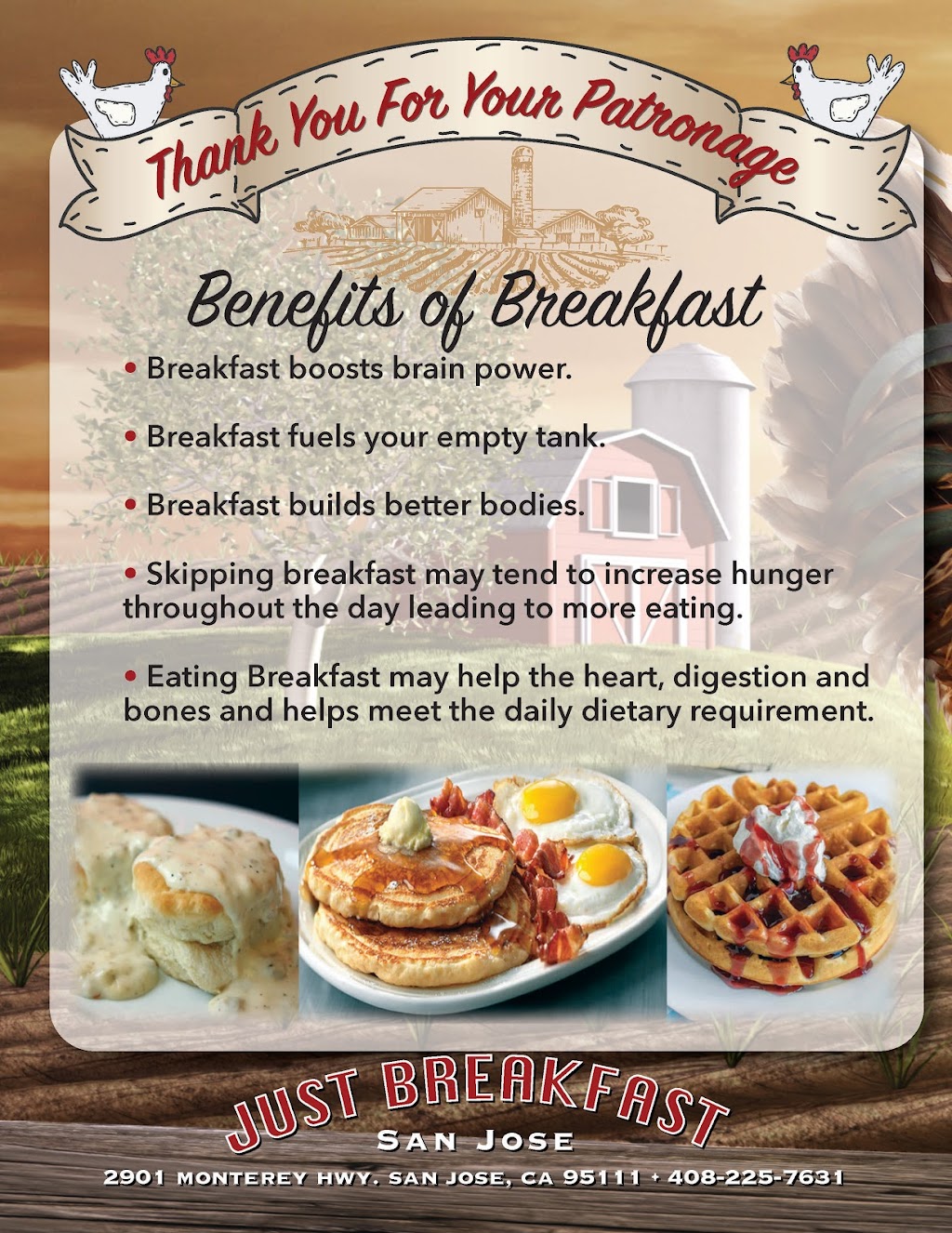 Just Breakfast | 2901 Monterey Hwy, San Jose, CA 95111 | Phone: (408) 225-7631